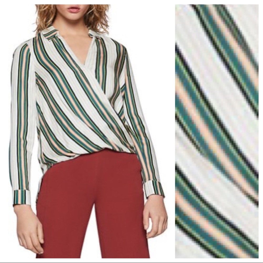 BCBGeneration Legacy Stripe Wrap Hem Top